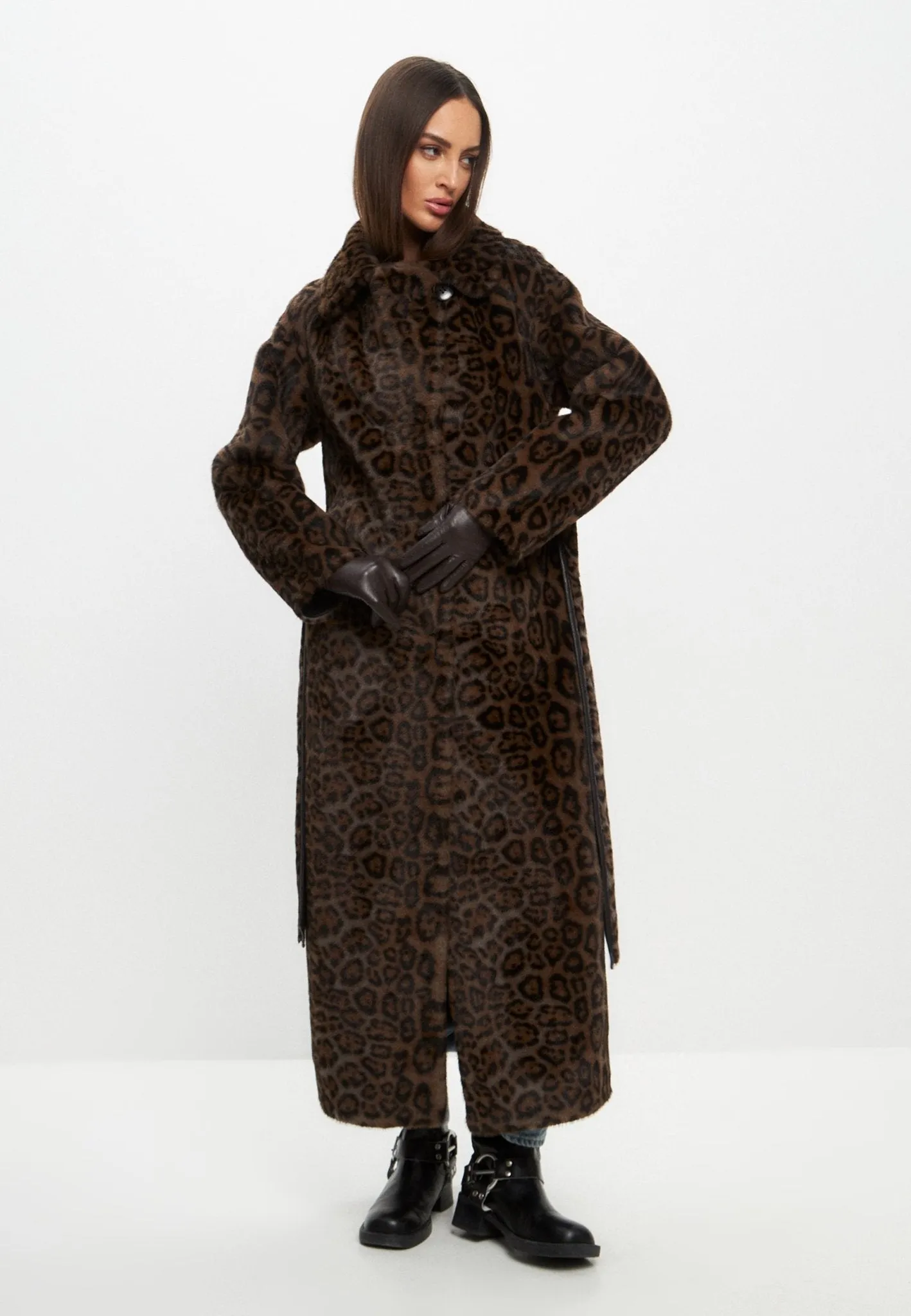 Reversible Long Winter Faux Fur Coat