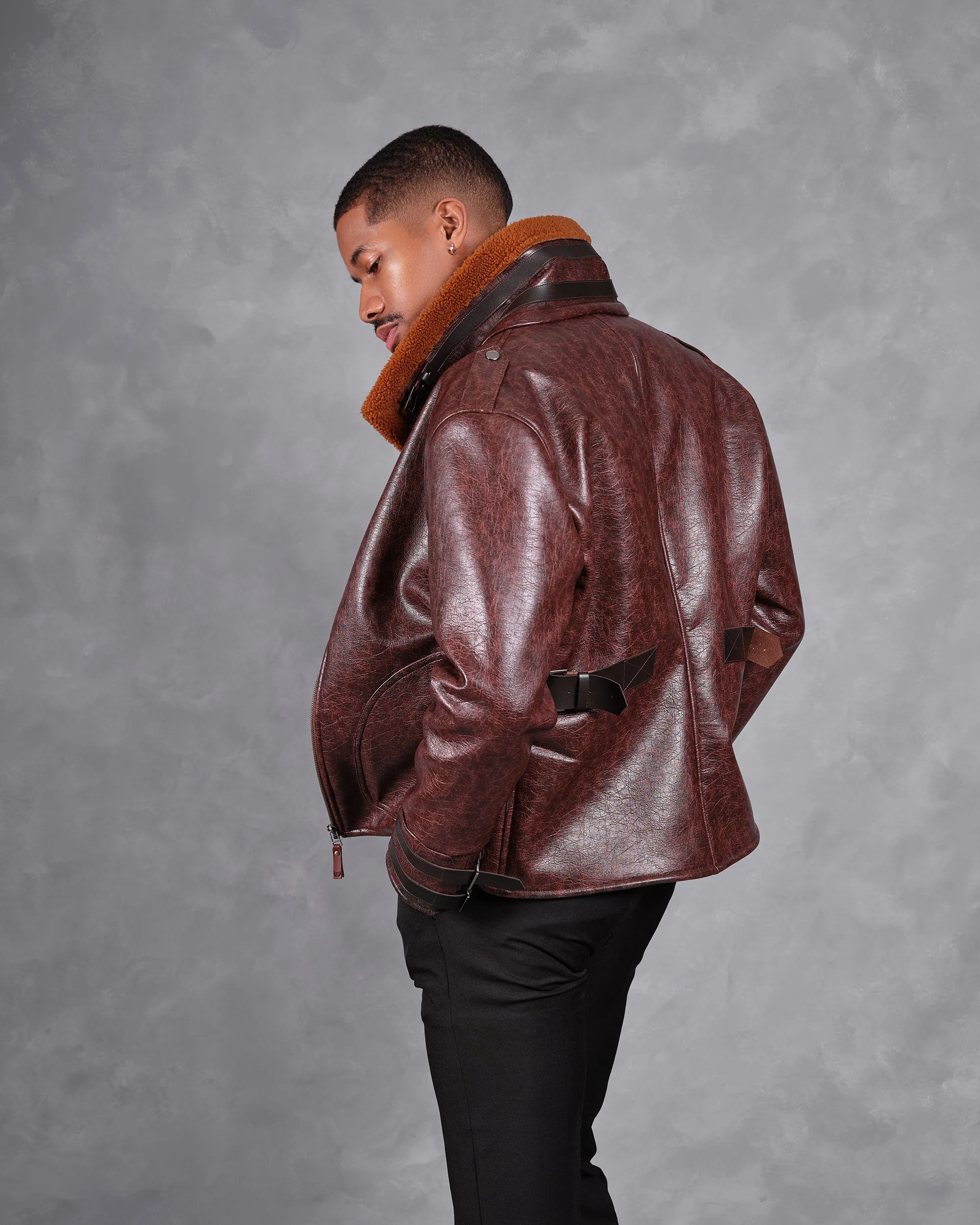 SG Shearling Aviator Jacket V2 - Brown