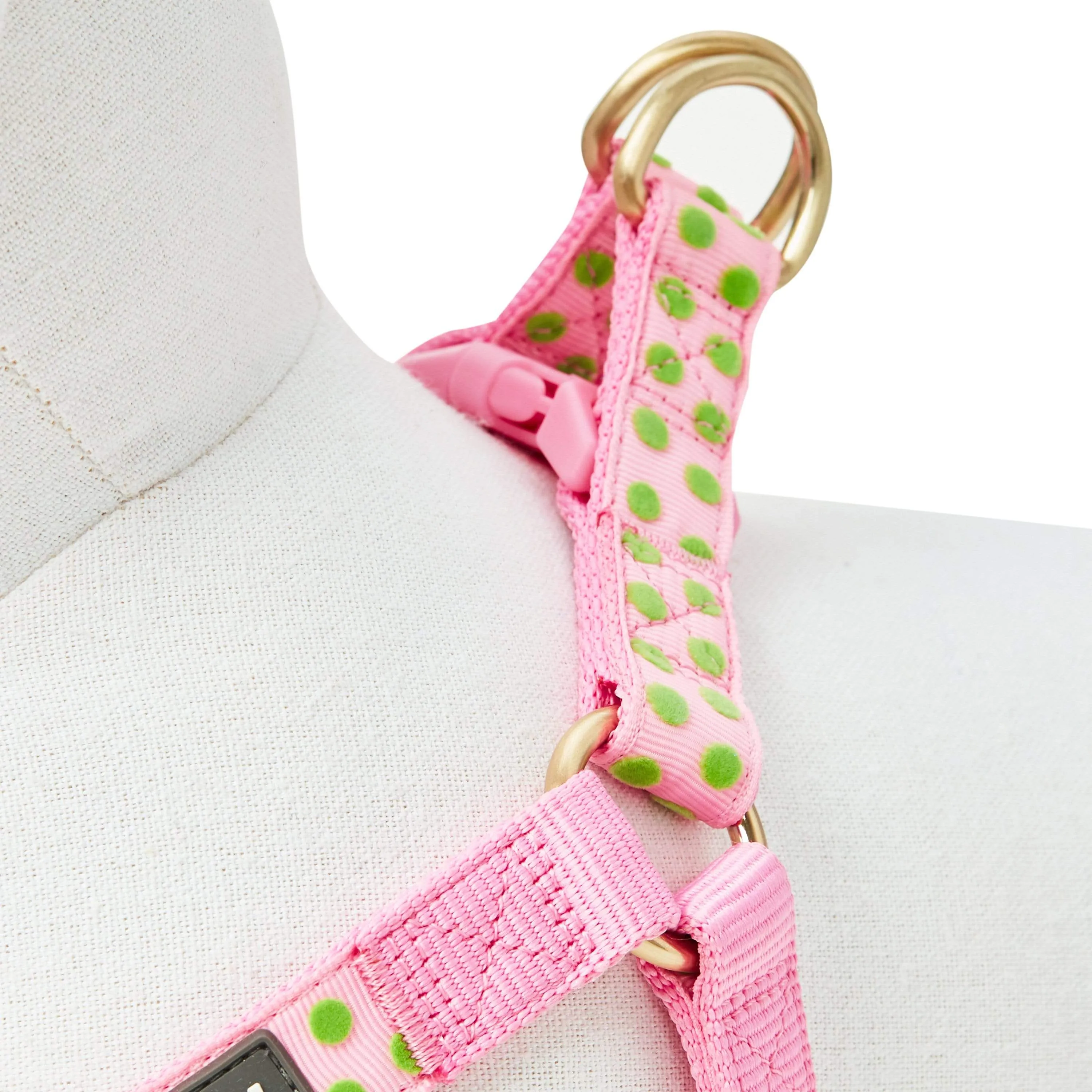 Soft Touch Dotted Velvet Dog Harness