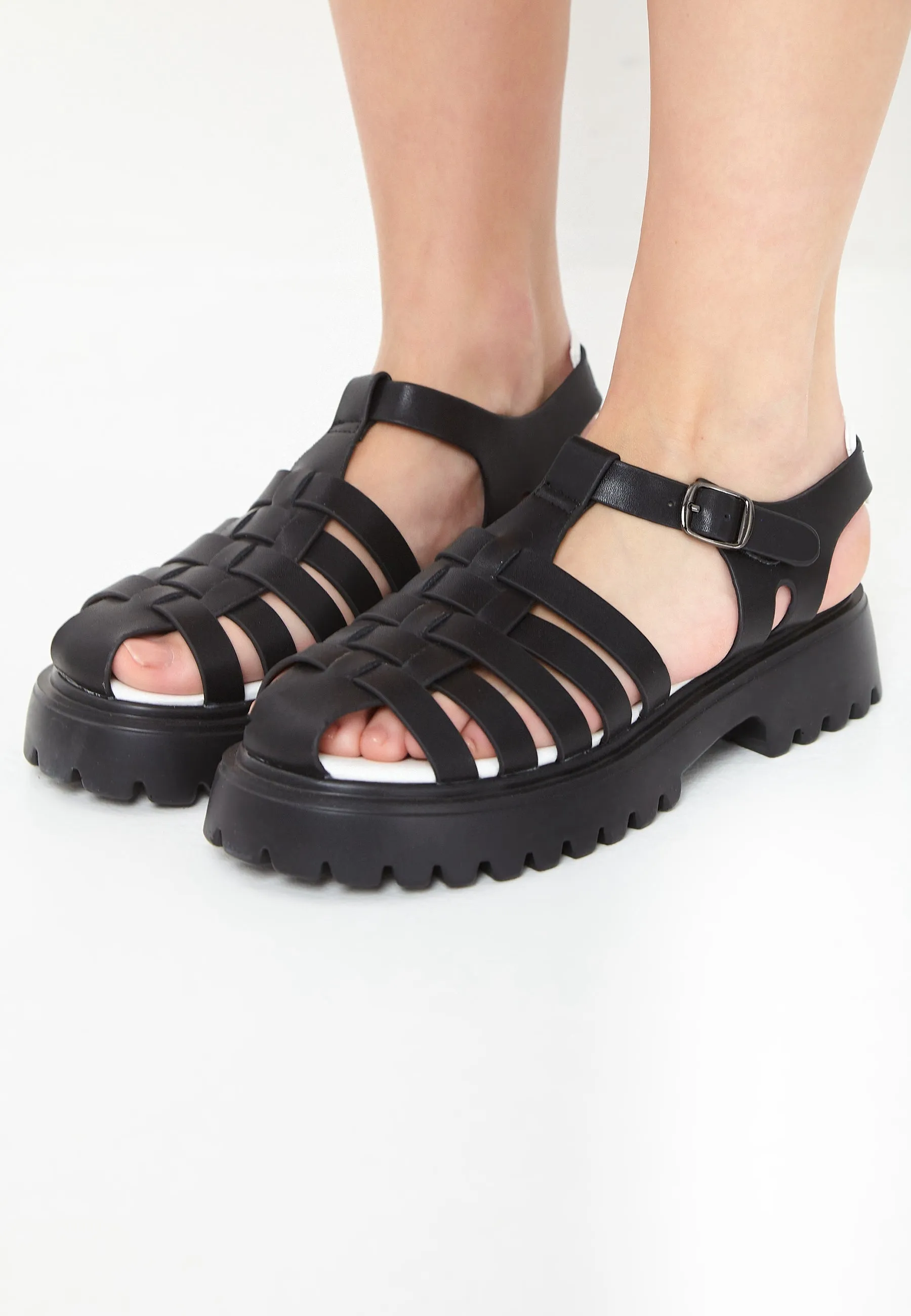 Urban Block Heel Sandals - Black