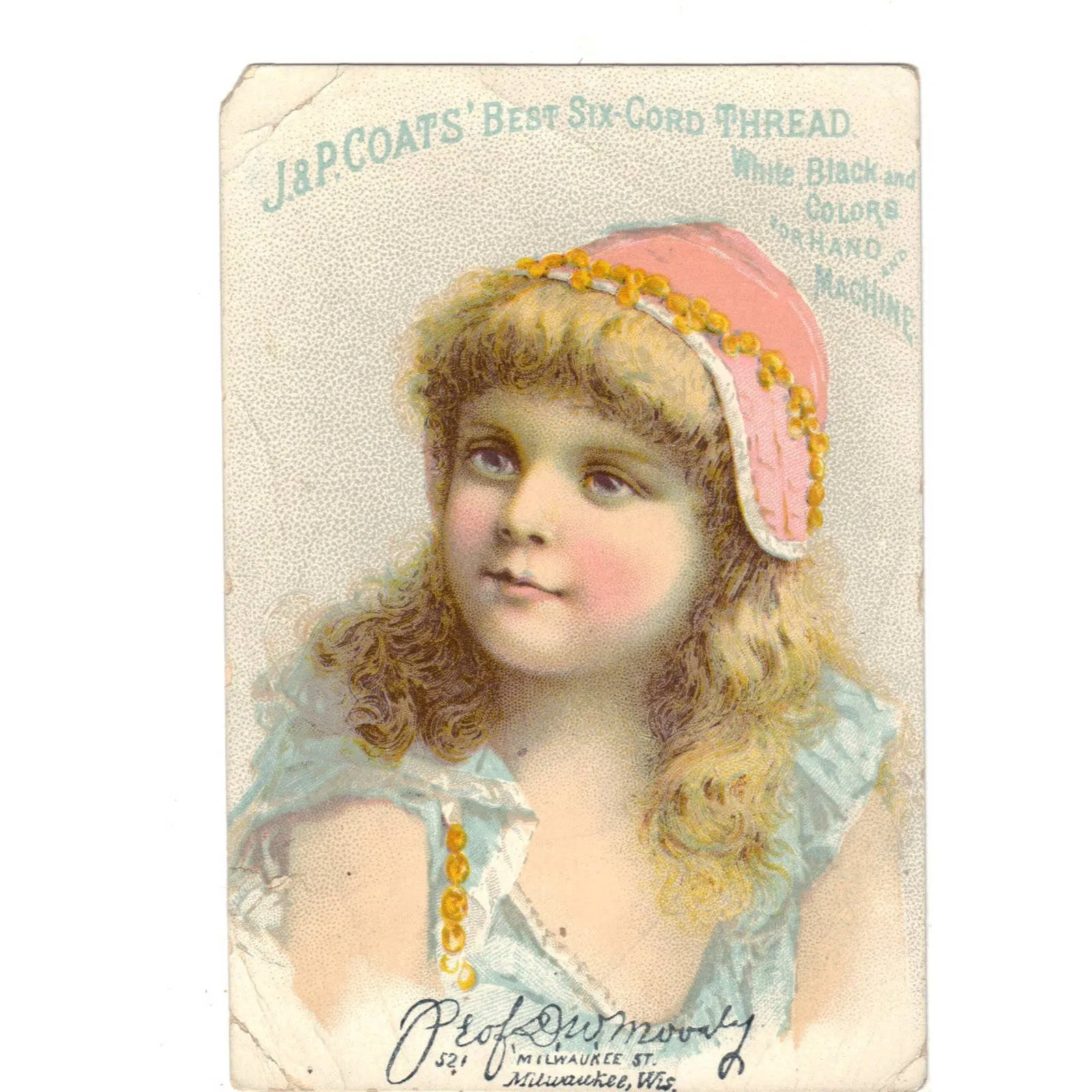 Victorian Trade Card - J & P Coats Thread