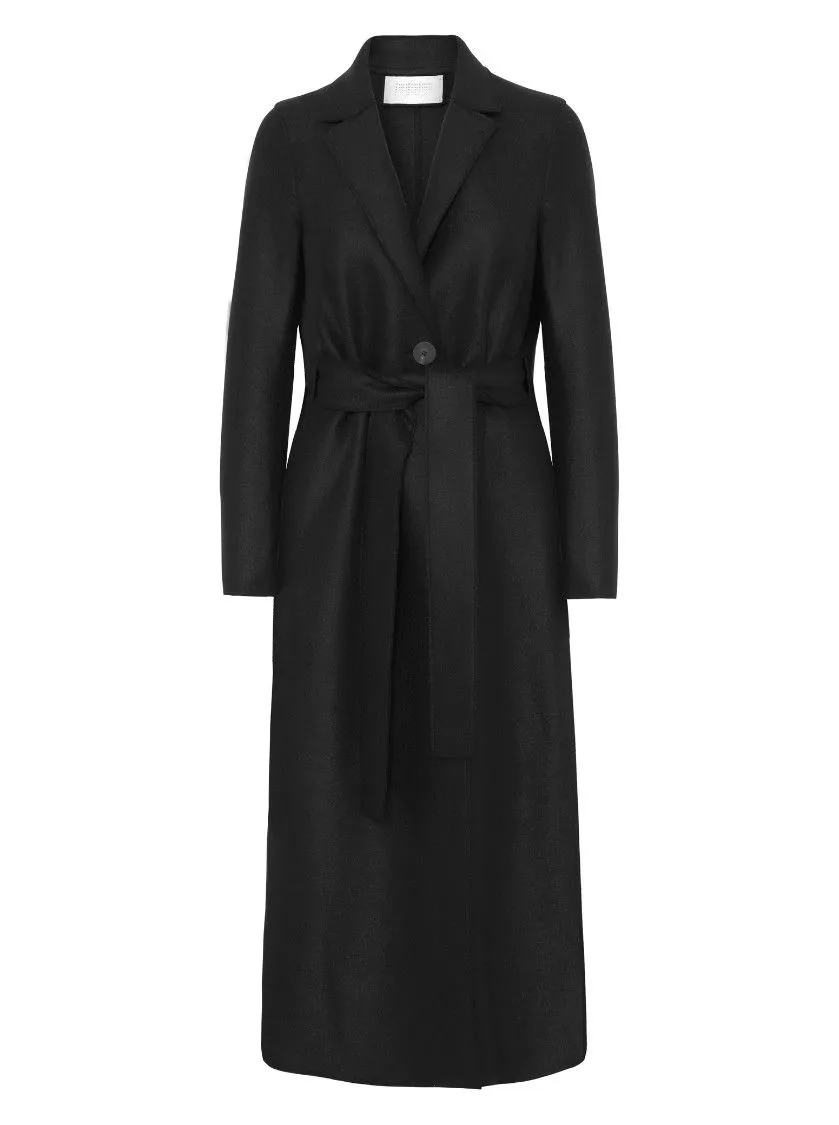 Womens Long Belted S.B Coat Pressed Wool & Polaire